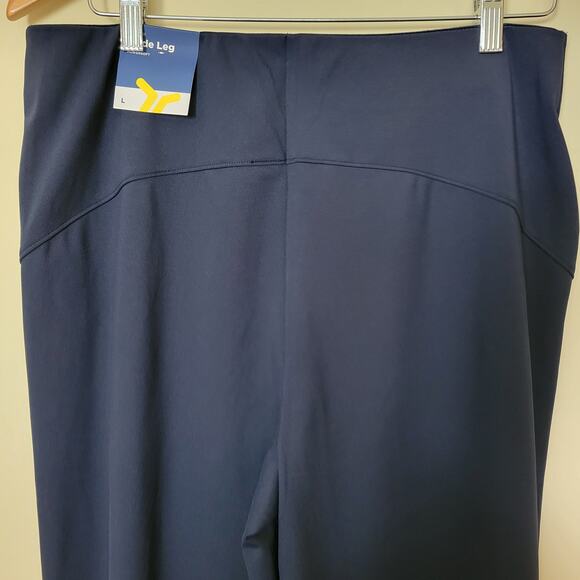 NWT Old Navy L Powersoft Go Dry Pants Wide Leg High Rise Flat Front Pull On Blue - Picture 6 of 14